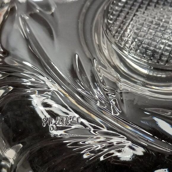 Vintage Scalloped Edge Floral design Glass Italy Candle Holders Cottagecore - Picture 3 of 8